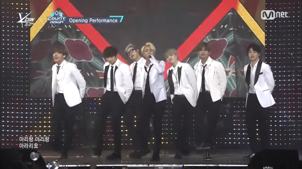 BTS performing Arirang Medley at KCON 2016 France opening ceremony in Paris